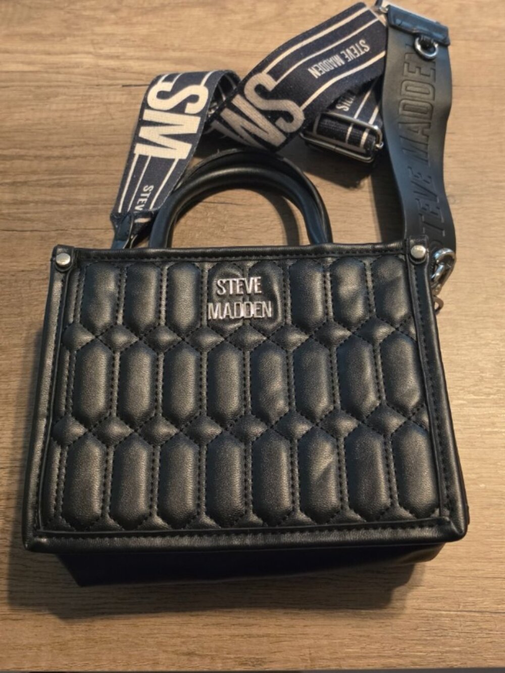 Steve Madden Quilted Black Handbag
